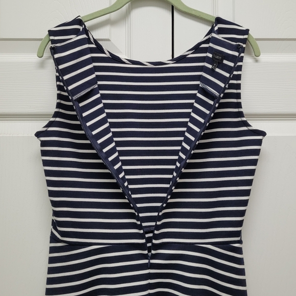 Talbots Dark Navy & White Striped Skater Dress - Picture 5 of 8